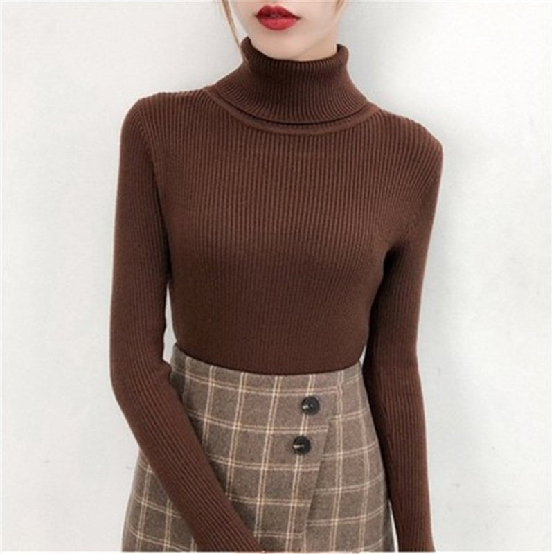 Autumn Winter Tops Korean Slim Women Pullover Knitted Sweater