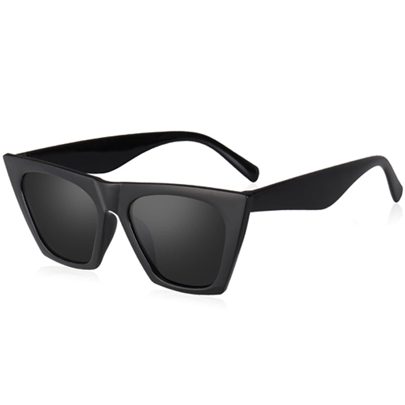 New Square Woman Black Cat Eye Sunglasses