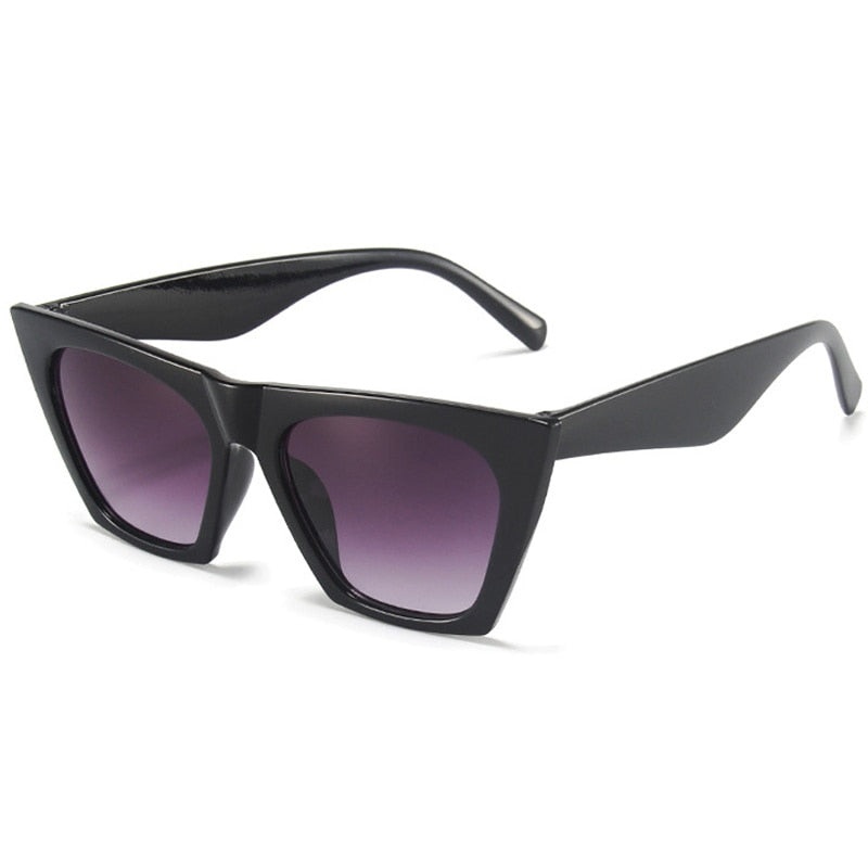 New Square Woman Black Cat Eye Sunglasses