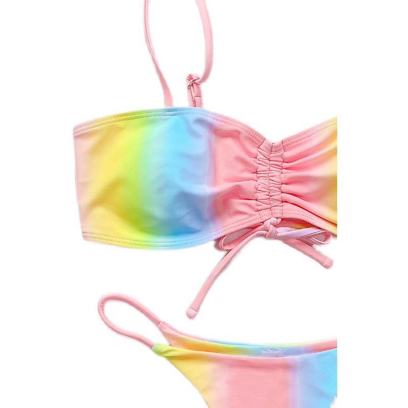 Split Swimsuit Tie-Dye T-Back Hot Girl Sexy Bikini