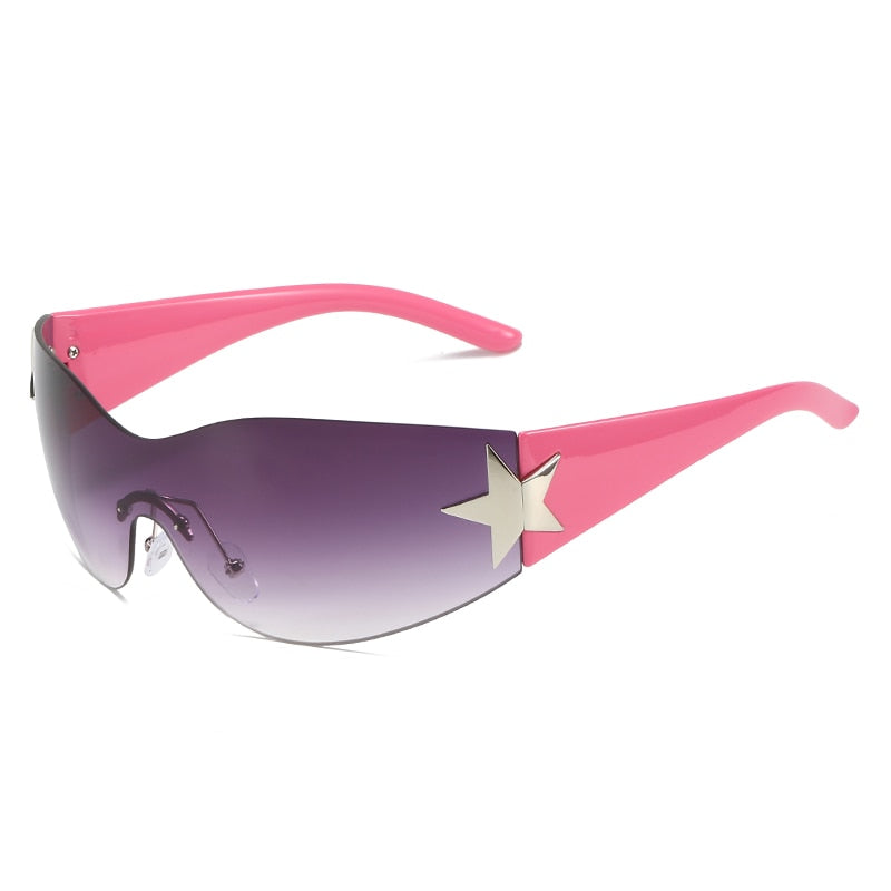 Gafas de sol deportivas punk de lujo para mujer, gafas de moda de cinco estrellas