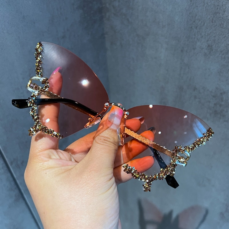 Luxury Diamond Butterfly Sunglasses
