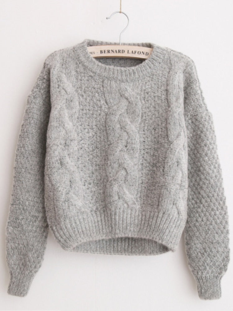 Women Warm grey Sweaters Pullover