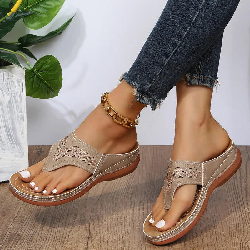 Women Platform Sandals Beach Casual Wedges Flip Flops