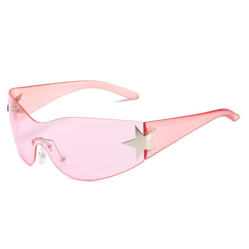 Gafas de sol deportivas punk de lujo para mujer, gafas de moda de cinco estrellas