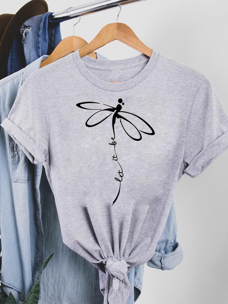 Clothes Ladies Casual T-shirts Letter 90s Trend