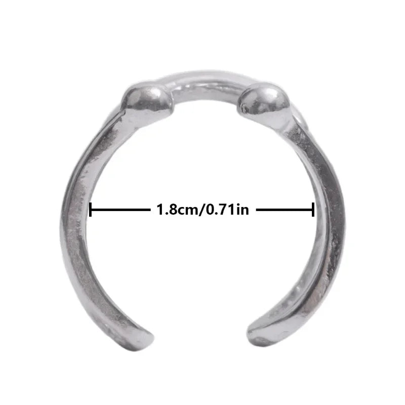 Silver Color Smile Shape Ring for Women