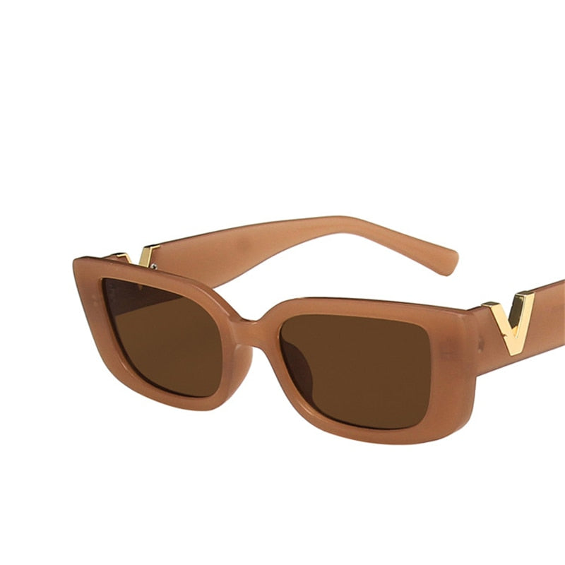 Retro Rectangle Sunglasses Women Brand Designer Vintage Small Frame Sun Glasses