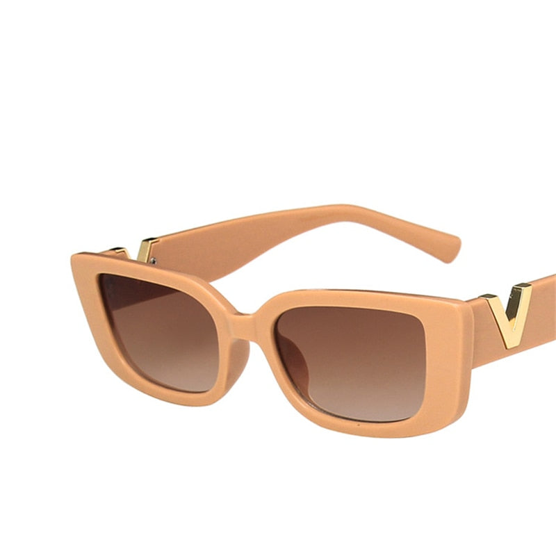 Retro Rectangle Sunglasses Women Brand Designer Vintage Small Frame Sun Glasses