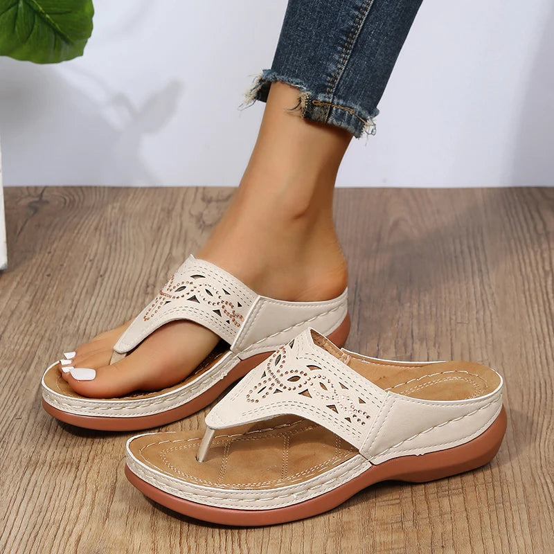 Women Platform Sandals Beach Casual Wedges Flip Flops