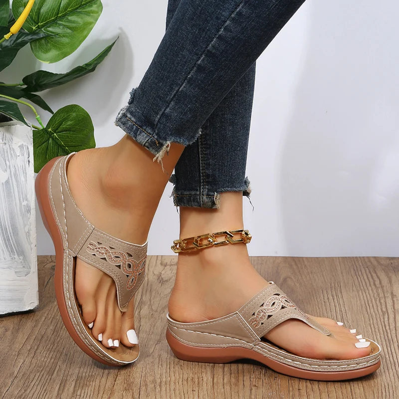 Women Platform Sandals Beach Casual Wedges Flip Flops