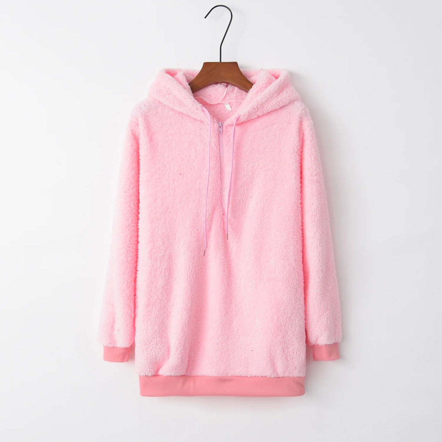 Women Warm Pure Color Long Sleeve Hoodies