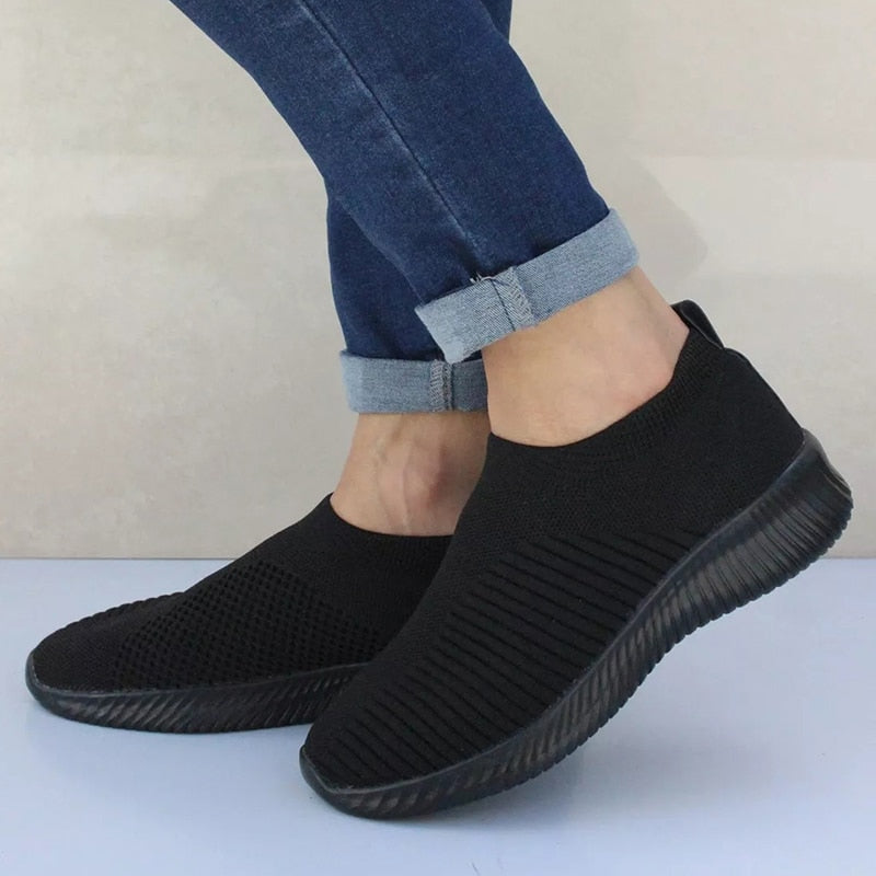 Soft Plus Size Vulcanize Shoes Basic Slip On Flat Female Casual Woman Sneakers