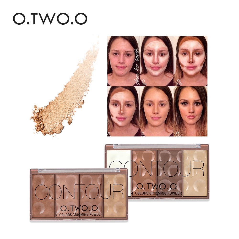 Contour Palette Face Shading Grooming Powder Makeup 4 Colors Long-Lasting Face Make Up