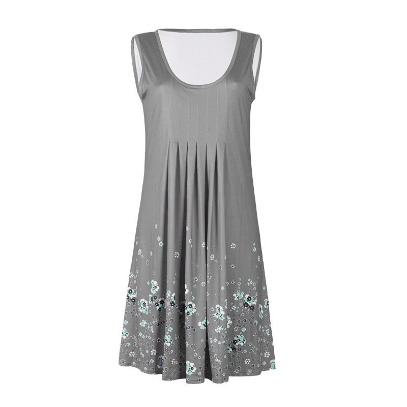 Summer Sleeveless Dresses Floral Print Beach Dress