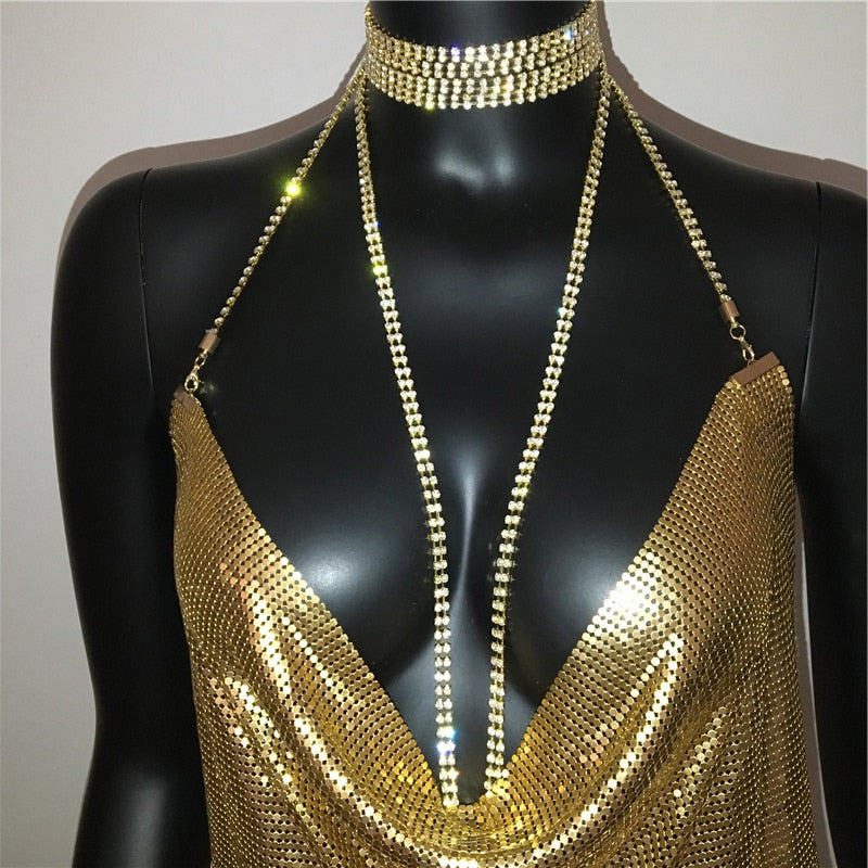 Sexy Gold Mini, Nightclub Party Dress