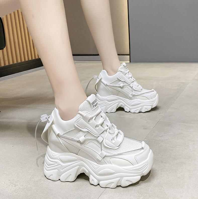 Woman's White Platform Sneakers